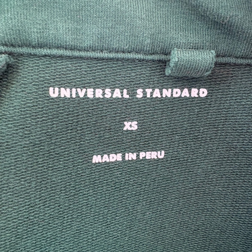 Universal Standard Varsity French Terry Polo Top XS 10/12 Green Split Neck - Picture 6 of 9